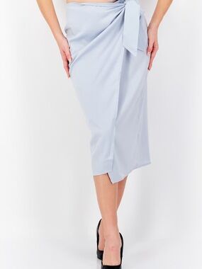 NA-KD Light Blue Wrap Skirt Size S M Summer Minimalist